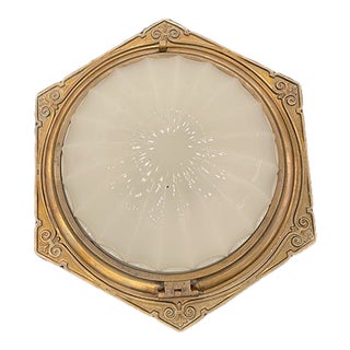 Mid 20th Century Brass Flush Mount Fixture For Sale