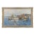 Scandinavian Harbor Scene Oil Painting on Canvas, Framed, Mid-Century Coastal Landscape For Sale