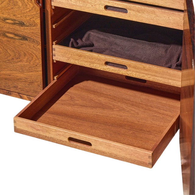 Brown Svend Langkilde for Langkilde Møbler Mid Century Rosewood and Teak Cabinet For Sale - Image 8 of 10