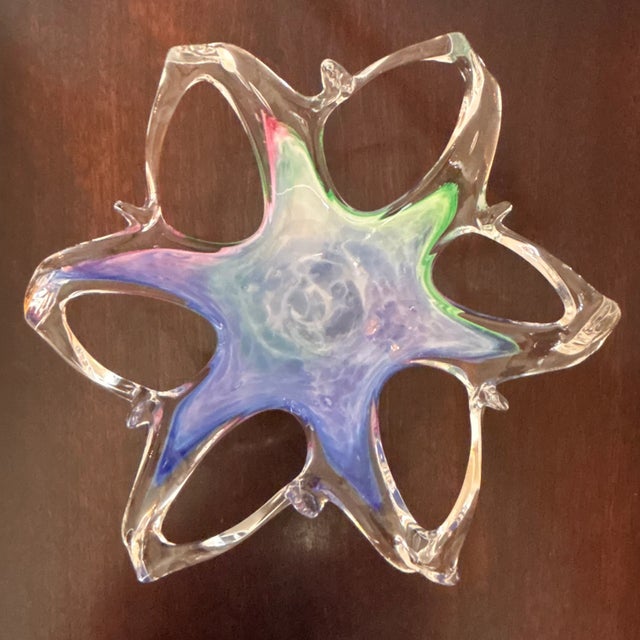 Late 20th Century Late-20th Century Murano, Italy Free Form Art Glass Bowl For Sale - Image 5 of 18