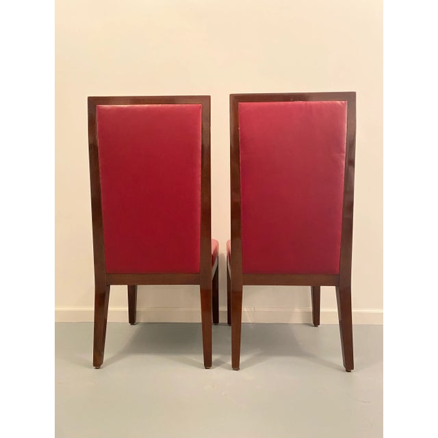 Holly Hunt 1980s Red Leather Dinning Chairs Set of 8 For Sale - Image 12 of 13