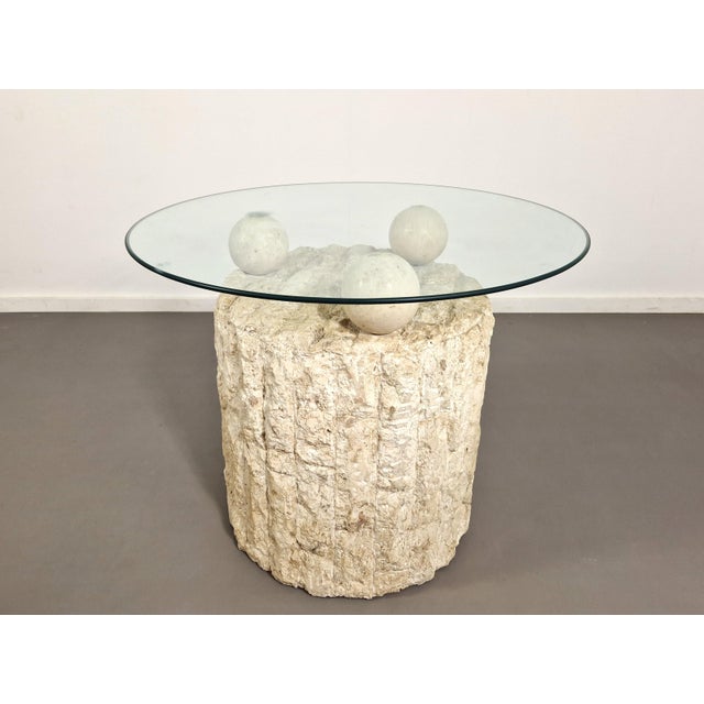 Fossil Stone Coffee Table attributed to Magnussen Ponte, 1980s For Sale - Image 4 of 12