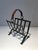 Magazine Rack in Steel and Leather. French Work in the Style of Jacques Adnet. For Sale - Image 12 of 12
