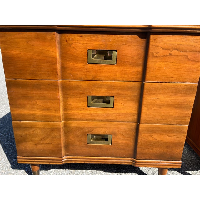 Pair Widdicomb Campaign Style Solid Cherry brass pulls night stands tables Creator: John Widdicomb (Maker) Similar to:...