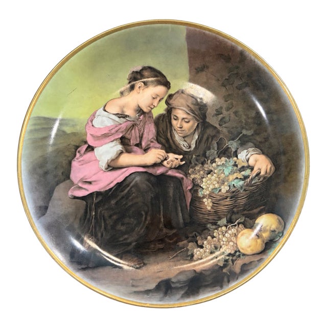 Vintage Schumann Bavaria Porcelain Figural Wall Plate, Germany – 11.5″ For Sale