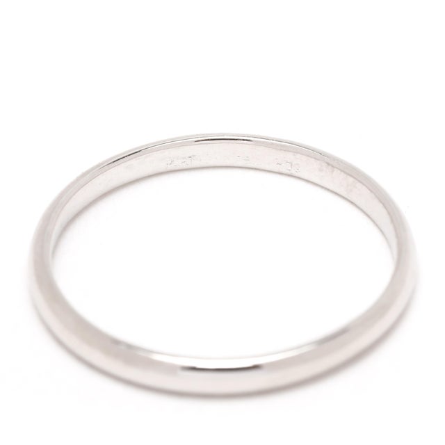 Early 21st Century Thin Plain Band Ring, Platinum, Ring Size 6.5, Stackable For Sale - Image 5 of 7