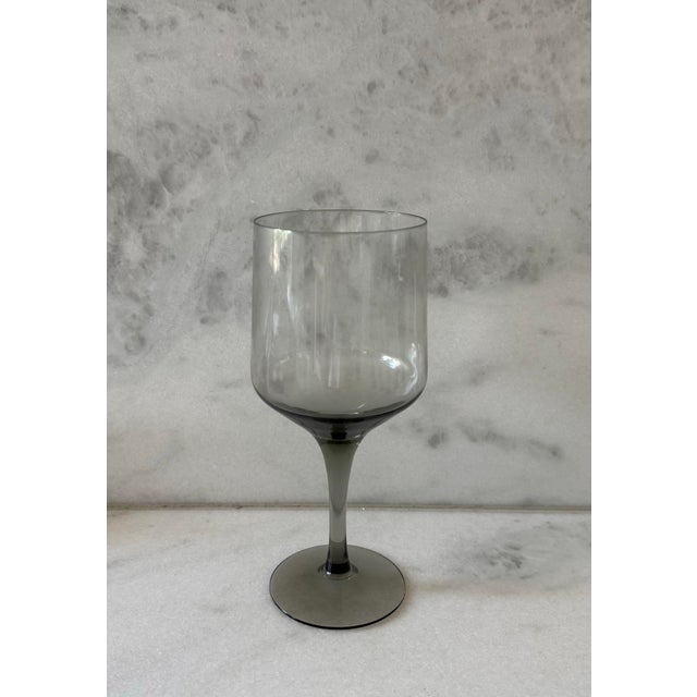 Orrefors Set of 6 Vintage Orrefors Rhapsody Smoke Wine Glasses For Sale - Image 4 of 8