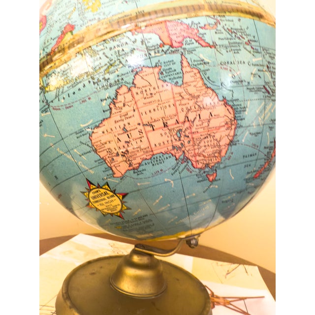 Vintage Mid-Century Modern Cram's Universal Terrestrial Globe 10" For Sale - Image 4 of 13