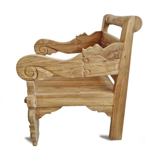 Early 21st Century Vintage Outdoor Bali Roll Back Arm Chair For Sale - Image 5 of 9