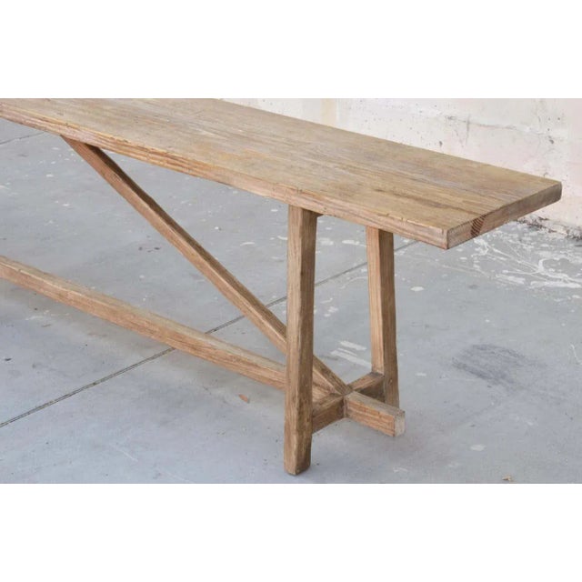 Brown Console Table Made from Reclaimed Pine by Petersen Antiques For Sale - Image 8 of 10
