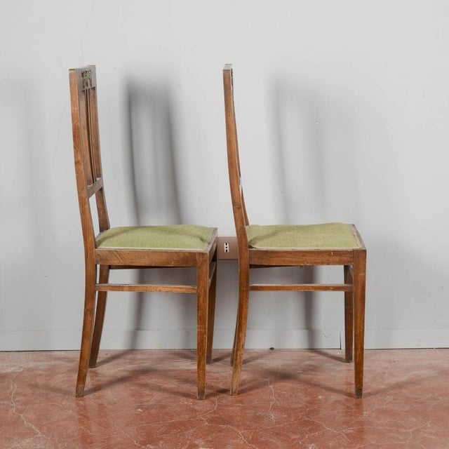 1920s Set of Liberty Chairs with Metal Plaques, 1920s For Sale - Image 5 of 9
