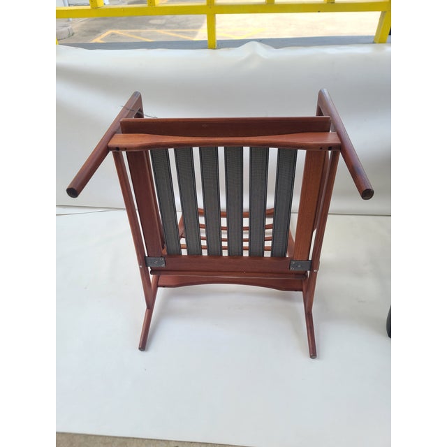 Black Orenas Teak Leather Lounge Chair Ib Kofod Larsen For Sale - Image 8 of 17