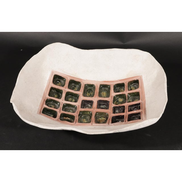 American Stoneware Pottery Rectangular Bowl With Box of Chocolate Design For Sale - Image 4 of 14