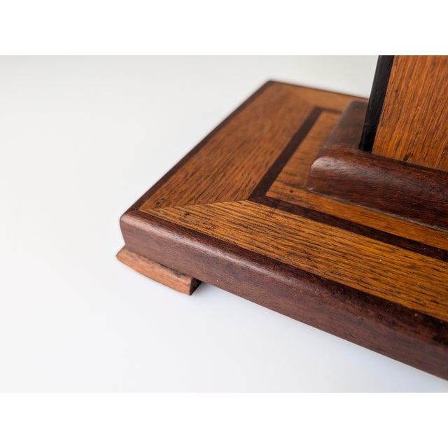 Art Deco Wooden Pedestal Column with Geometric Marquetry, France, 1920s For Sale - Image 11 of 18