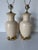 1980s Vintage Asian Style Cream Beige Crackle Glazed Ceramic & Brass Table Lamps – A Pair For Sale - Image 4 of 12