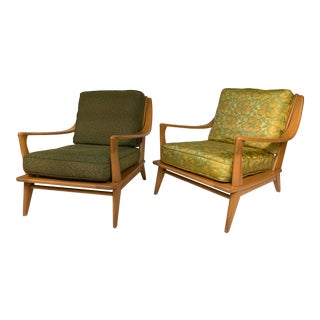 1950s Heywood Wakefield Aristocraft Champagne Lounge Chairs - a Pair For Sale