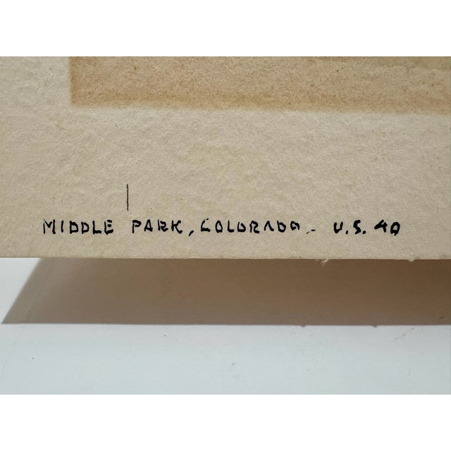 1950s Henry Emil Salloch Original Watercolor on Paper Middle Park, Co. 1958. For Sale - Image 5 of 8