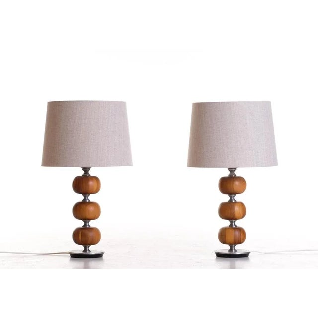 Brown Swedish Table Lamps attributed to Tranås Stilarmatur, 1960s, Set of 2 For Sale - Image 8 of 12