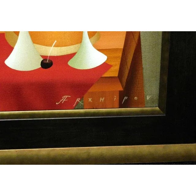 Rustic European Anton Arkhipov "Drink Wine" Original Oil Painting on Canvas For Sale - Image 3 of 7