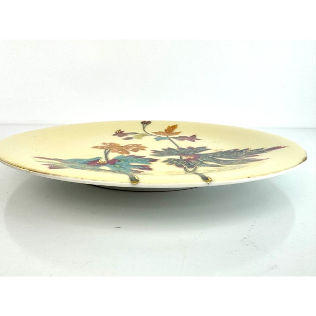 Turquoise 1960s Mid-Century Hand-Painted Japanese Dessert Plates & Stand – Set of 9 For Sale - Image 8 of 16