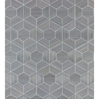 The House of Scalamandre Hive Abaca Wallcovering, Blue Ice For Sale