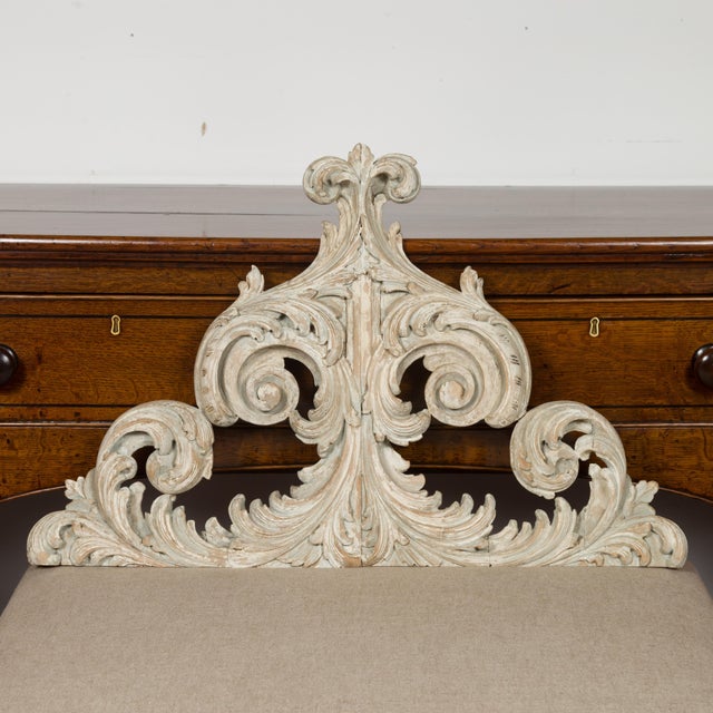 Late 19th Century Italian Rococo Style 19th Century Painted Fragment with Carved Acanthus Leaves For Sale - Image 5 of 12