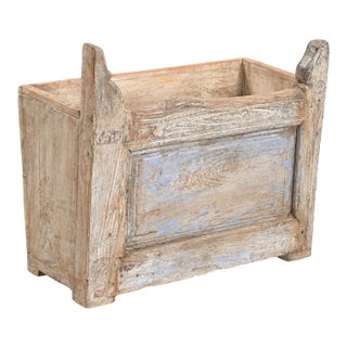 Indian Painted Teakwood Planter Constructed From Antique Elements and Reclaimed Wood For Sale