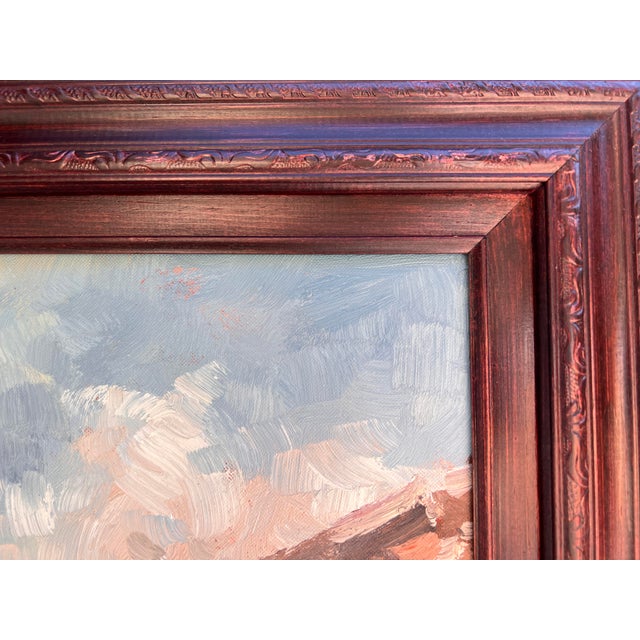 Art Deco Large Original Oil Painting on Canvas, Venice, Italy, Signed, Framed For Sale - Image 3 of 11