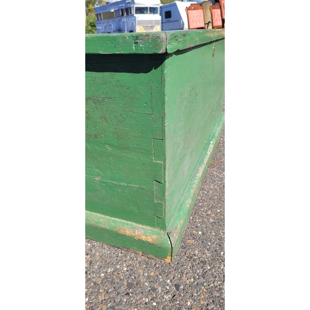 Green Antique Green Painted 19th Century Storage Chest For Sale - Image 8 of 9