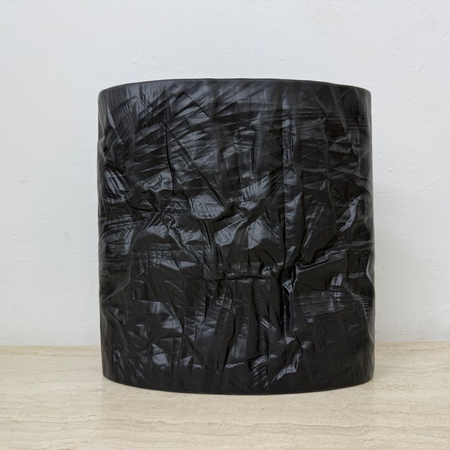 Bisque Black Porcelain Paper Relief Vase by Martin Freyer for Rosenthal, 1970s For Sale - Image 12 of 17