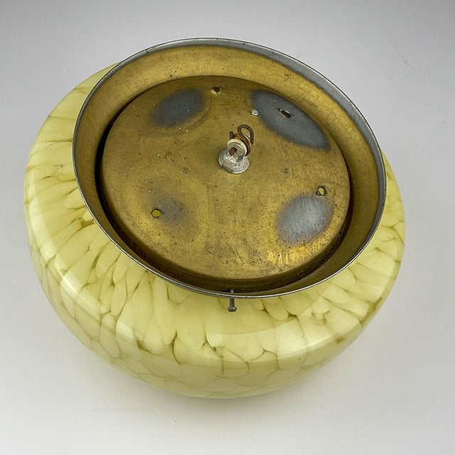 Art Deco Yellow Glass Ceiling Lamp, 1950s For Sale - Image 11 of 13