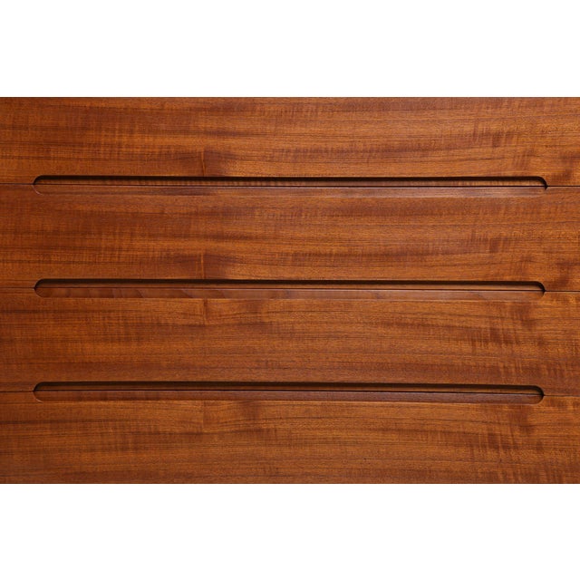 Danish Modern tall dresser designed by Arne Wahl Iversen for Vinde Møbelfabrik, Denmark, circa 1960. Finely crafted of...