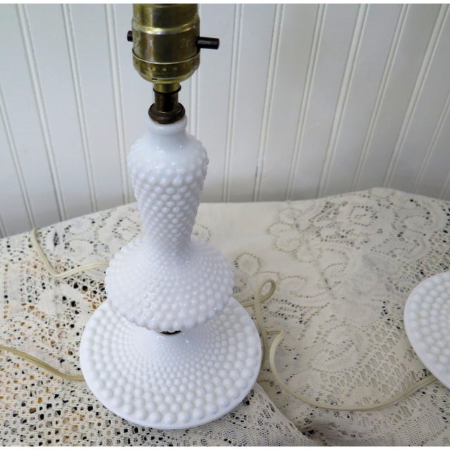 Hobnail Milk Glass Lamps