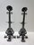 Amsterdamse School Dutch Art Deco Iron Andirons with Cross Bar, 1920s, Set of 3 For Sale - Image 11 of 15
