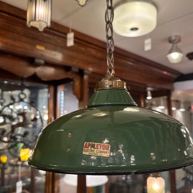 Vintage Pair of Enameled Green Pendants. For Sale In Milwaukee - Image 6 of 6
