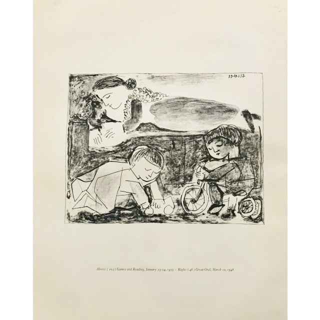 Artist: Pablo Picasso Country: Spain Title: Games and Reading Medium: Lithograph Paper Size: 17 x 14 inch Published: 1959...