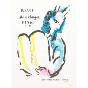 1966 After Marc Chagall, "Bible. Marc Chagall. Verve 1933-34" Poster for the Editions Verve