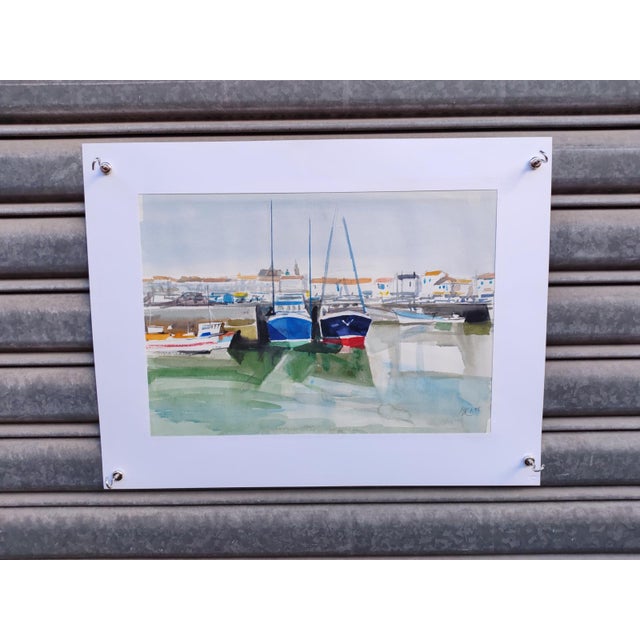 Michel Roubille, L'Ile d'Yeu, 1998, Watercolor For Sale - Image 6 of 6