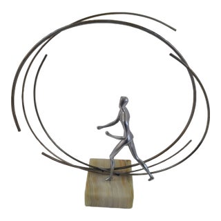 Signed C. Jere Running Man Sculpture For Sale