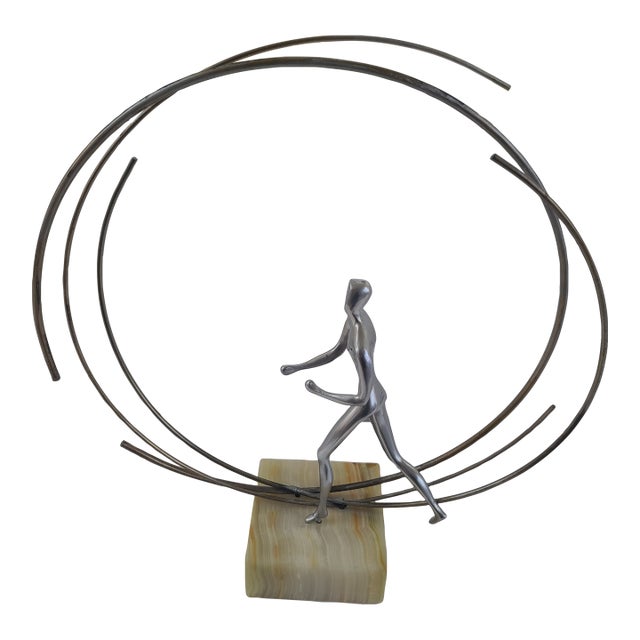 Signed C. Jere Running Man Sculpture For Sale