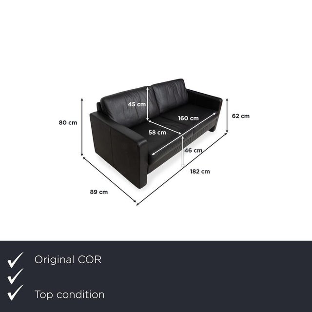 Here you get a two-seater sofa from the Conseta series by the German manufacturer COR, whose black leather upholstery adds...
