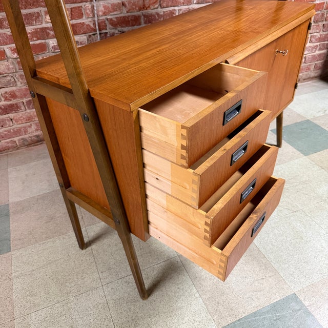 Mid 20th Century Ab Svenska Ramfabriken, Bookcase Hutch, Teak, Beech, Sweden, 1950s For Sale - Image 5 of 6
