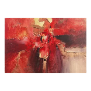 'Abstract, Scarlet & Ochre' by Mohammed Al Ablan, 1971, Saudi Society of Fine Arts, Alwan Group, Large Oil