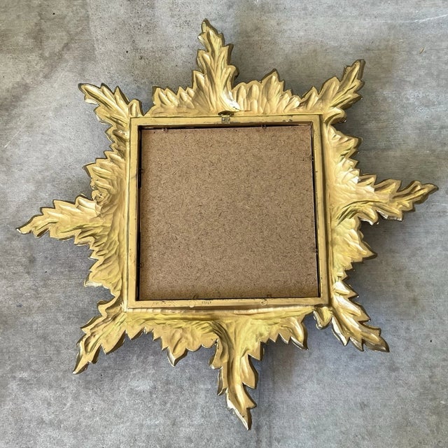 Wood Vintage Italian Gilt Sunburst Mirror For Sale - Image 7 of 7