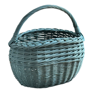 Vintage Cornflower Blue European-Style Market Basket