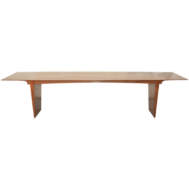 Dining Table in Solid Bookmatched Mahogany, Custom Made by Petersen Antiques For Sale In Los Angeles - Image 6 of 11