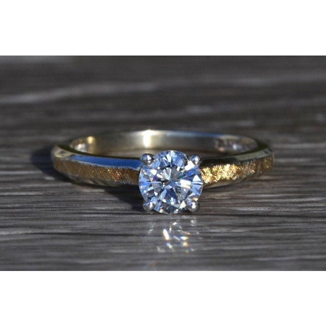 Contemporary The Sumner Street: Ladies 14K Two Tone 0.50 CTW Diamond Engagement Ring For Sale - Image 3 of 10