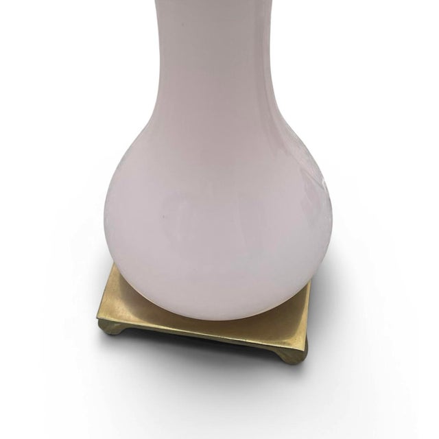 1950s Vintage Hollywood Regency Pale Pink Table Lamp For Sale - Image 5 of 6