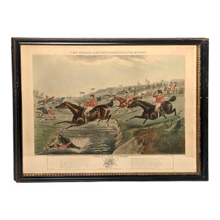 Antique "The Grand Leicestershire Fox Hunt" Sporting Print, Professionally Framed, 19th Century For Sale