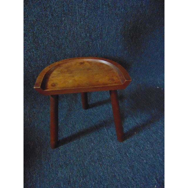 Mid-Century Modern Mid Century Modern Walnut Tri Leg Stool For Sale - Image 3 of 7